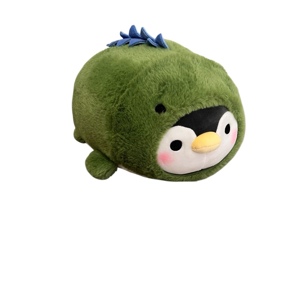 Takashoji Penguin in‎ Green Stegosaurus Kigurumi Lying Down Plush